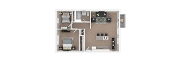 2 bedroom 1 bathroom floor plan