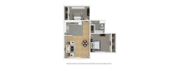 a floor plan of a 1 bedroom apartment