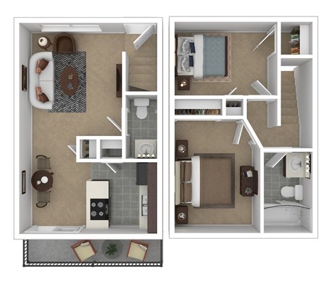 2 bedroom 1 bathroom floor plan