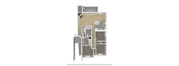 this floor plan is an approximation of the 1st floor of a 1 bedroom