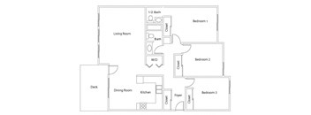 3 Bedroom, 1.5 Bath