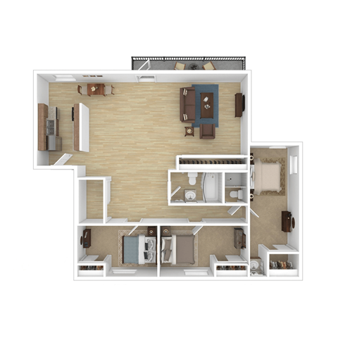 bedroom floor plan an in 1 bed 1 bath