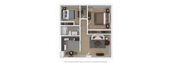 a floor plan of a 2 bedroom apartment
