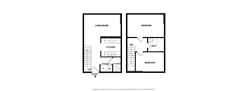 a floor plan of a two bedroom townhouse