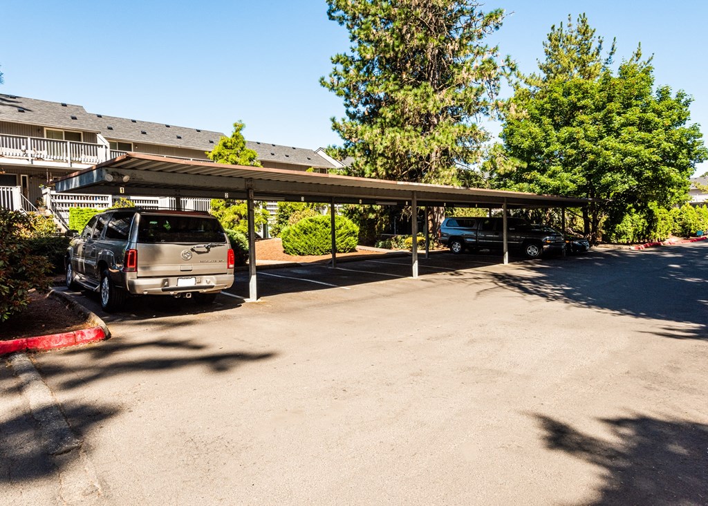 the parking lot at the whispering winds apartments in pearland, tx
