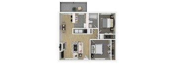2 bedroom 1 bathroom floor plan