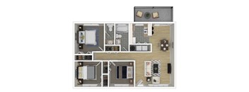 3 bedroom 2 bathroom floorplan