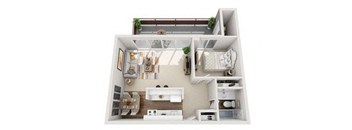 1 Bedroom 1 Bathroom Floor Plan