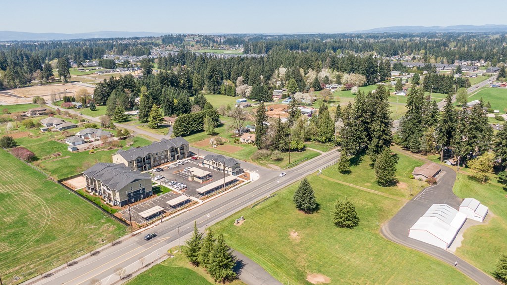 arial view of the building