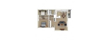 River Cliff Apartments Milwaukie Oregon  a floor plan of a house with furniture and