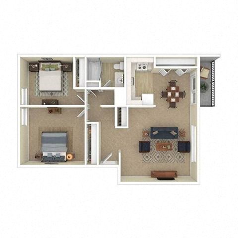 River Cliff Apartments Milwaukie Oregon  a floor plan of a house with furniture and