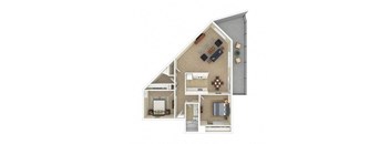River Cliff Apartments Milwaukie Oregon  a floor plan of a house with a bedroom and a living room
