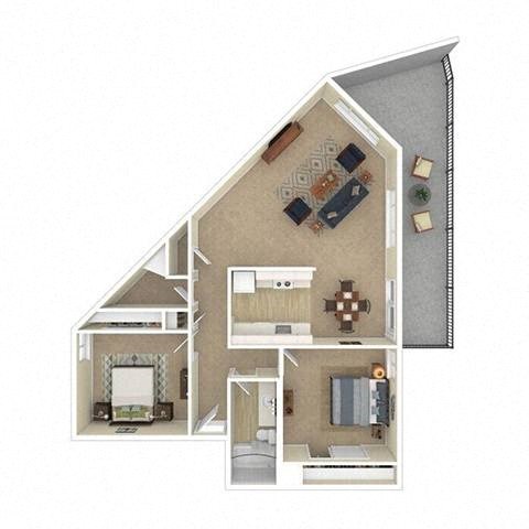 River Cliff Apartments Milwaukie Oregon  a floor plan of a house with a bedroom and a living room