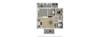 a floor plan of a furnished three bedroom home