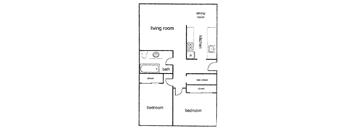 2 bedroom 1 bathroom floor plan