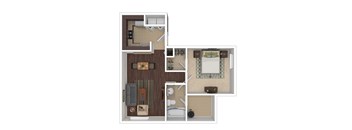 Masters Apartments Aloha Oregon  1 Bedroom 1 Bathroom Floor Plan