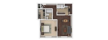 Masters Apartments Aloha Oregon  1 Bedroom 1 Bathroom Floor Plan