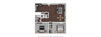 a floor plan of a furnished two bedroom home
