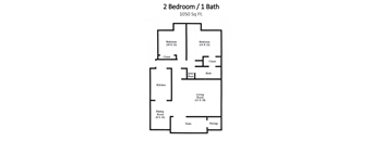 2 bedroom 1 bathroom floor plan