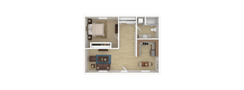 a floor plan of a one bedroom apartment