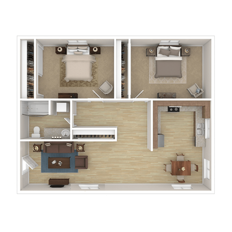 a floor plan of a one bedroom apartment