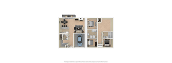 a floor plan of a furnished three bedroom apartment