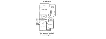 2 bedroom 2 bathroom Floorplan