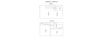 2 bedroom 1 bathroom floor plan