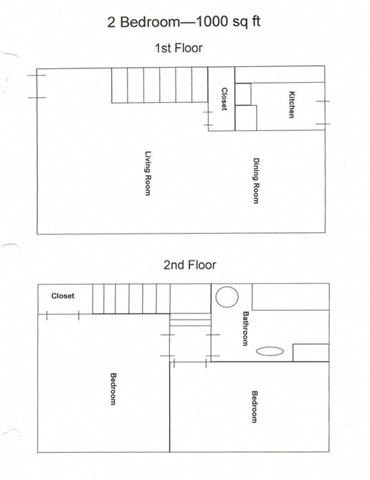 2 bedroom 1 bathroom floor plan
