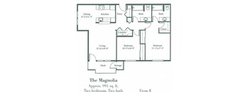 2 bedroom 2 bathroom Floorplan