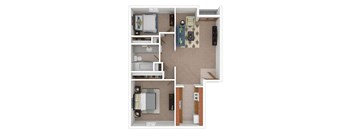 2 bedroom 1 bathroom floor plan