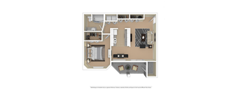 1 Bedroom floor plan Aloha Oregon Quatama Village Apartments 