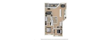 2 bedroom floor plan Aloha Oregon Quatama Village Apartments 