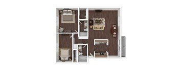 Two Bedroom Two bathroom floorplan