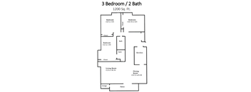 3 bedroom 2 bathroom floorplan