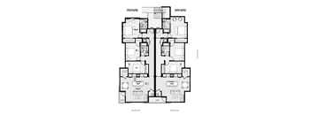 A black and white image of a floor plan for Davis Apartments.