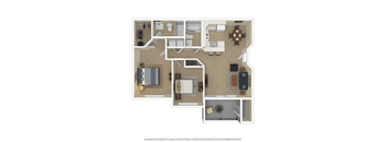 the floor plan of a furnished two bedroom apartment