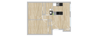 2 Bedroom One Bathroom Floor Plan