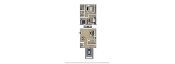 3 bedroom 1.5 bath townhome floor plan