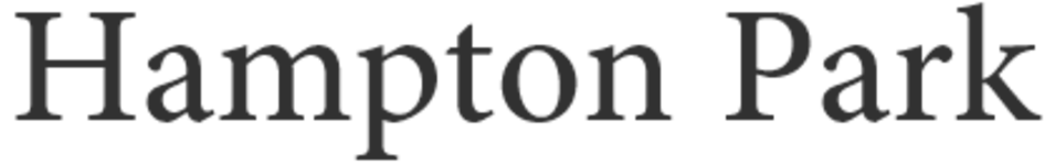 The image shows the text "Hampton Park" in a large, bold font.
