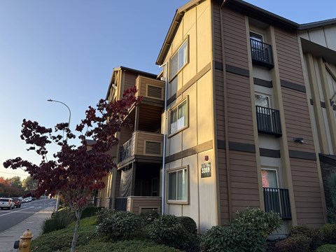 Apartment building with the number 3351 on the front.