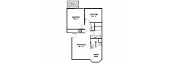 2 bedroom 1 bathroom floor plan