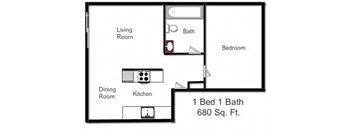 1 Bedroom, 1 Bath