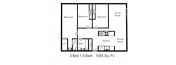 3 Bedroom, 1.5 Bath
