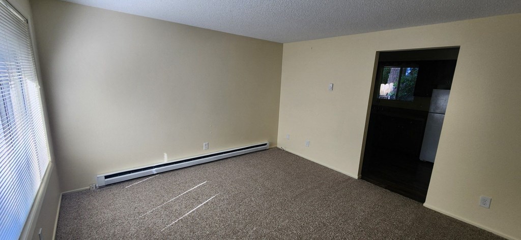 Nell Anna Court room with a carpeted floor and a black door.