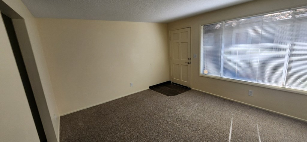 Nell Anna Court room with a carpeted floor, a door, and a window with blinds.