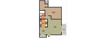 the floor plan of this apartment has a mix of bedrooms and a living room