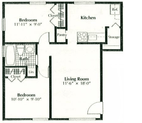a floor plan of a living room and a kitchen
