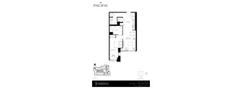 1 bedroom Studio apartment floor plan at The Pacific Junction Toronto
