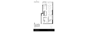 3 bedroom 2 bathroom apartment floor plan at The Pacific Junction Toronto.